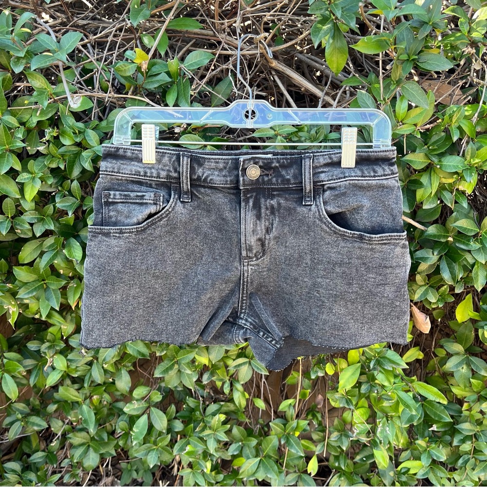 Hollister Low Rise Relaxed Straight Dark Wash Shorts in size 26